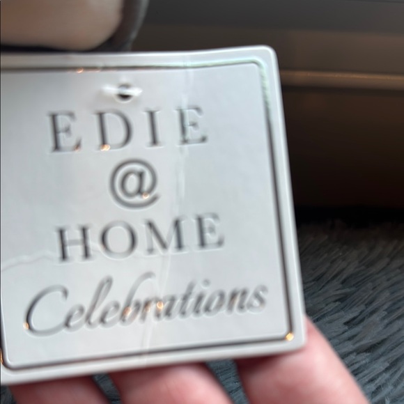 White and Silver Accent Pillow with Love Script - Picture 3 of 3